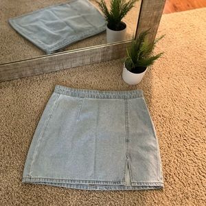 Forever 21 Light Blue Denim skirt with slit
